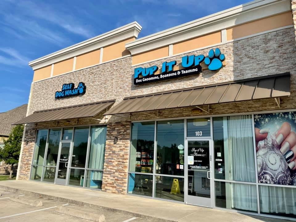 Outside of Pup It Up in Mansfield, Texas