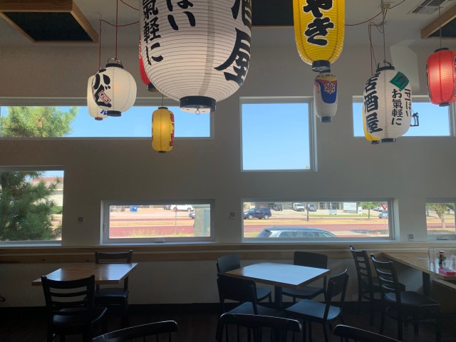 Inside of Tokyo Cafe, local Japanese restaurant in Fort Worth, Texas