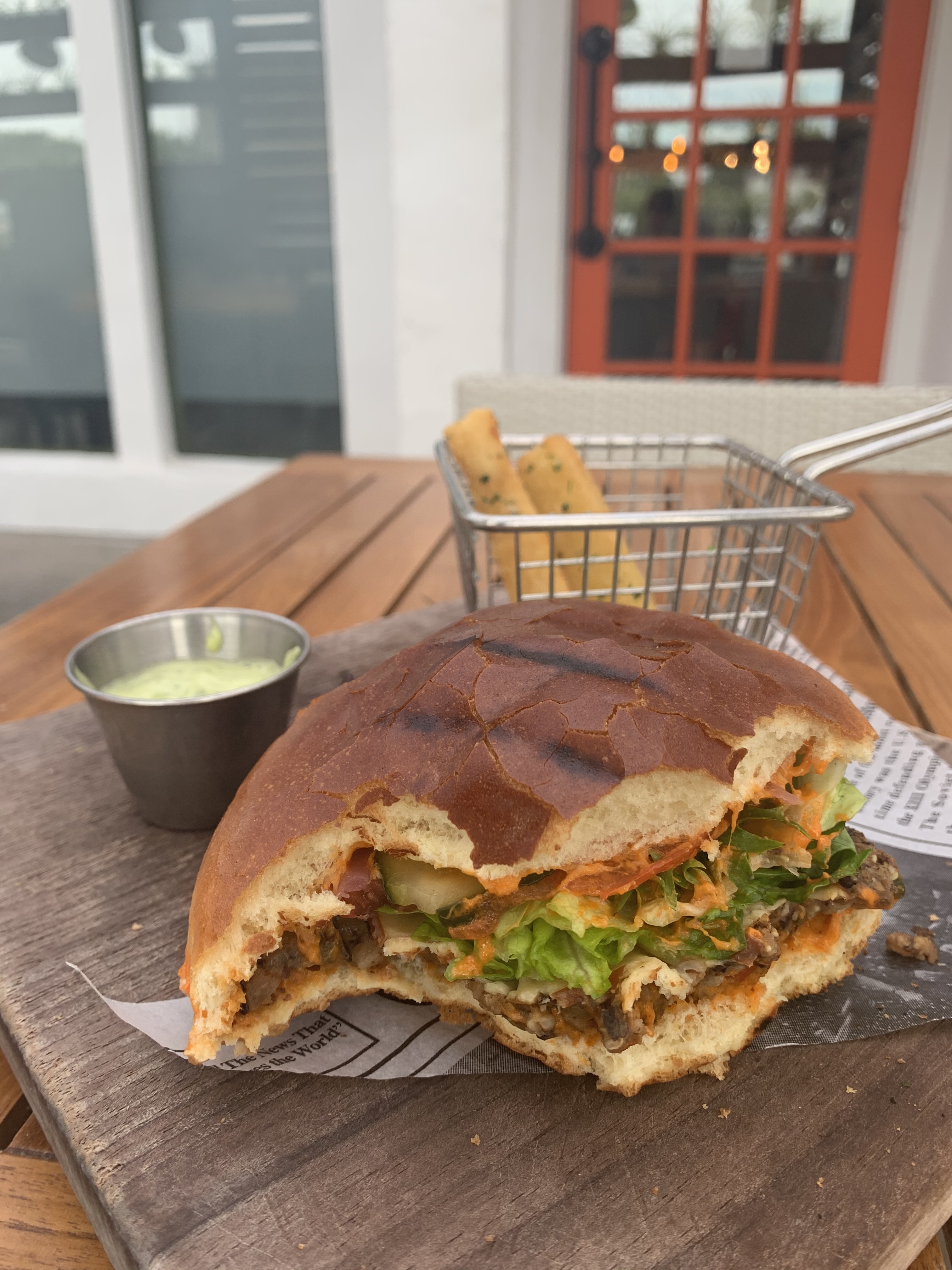 Burger from Righteous Foods in Fort Worth, Texas