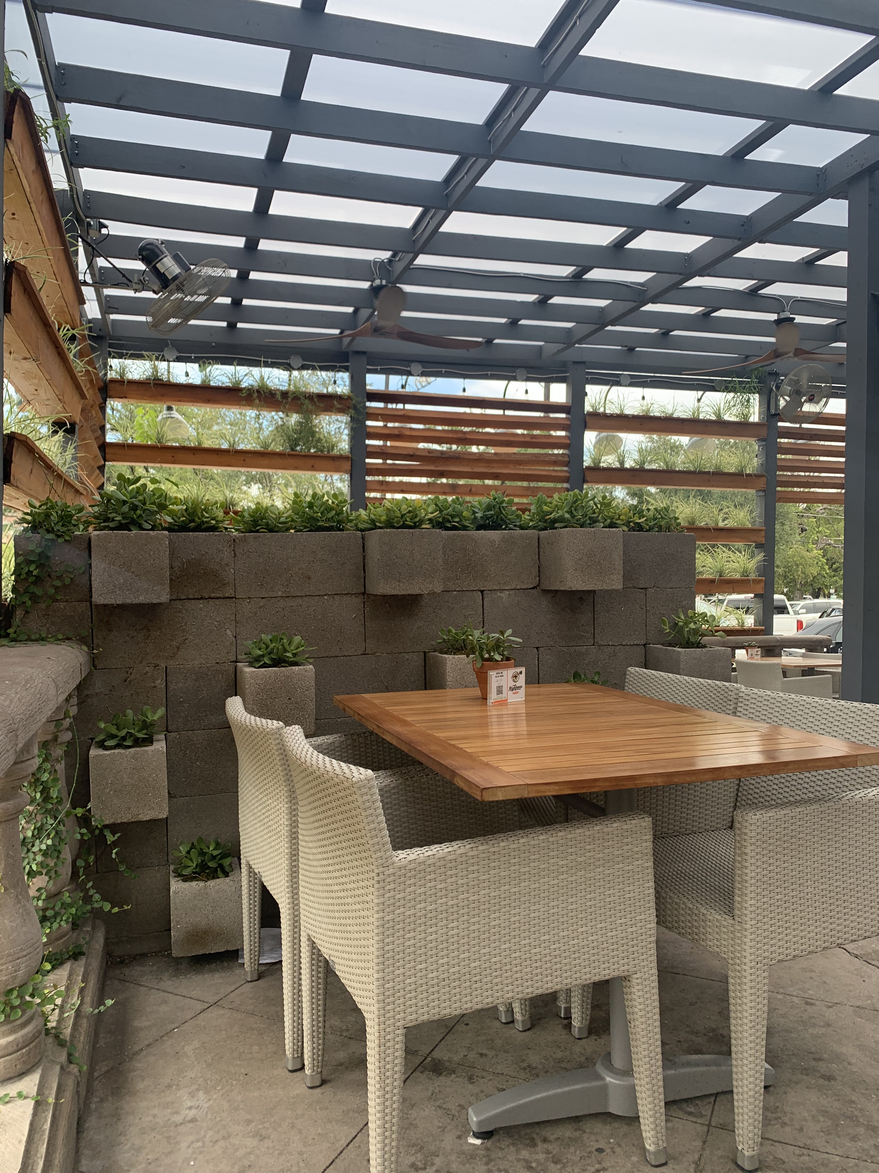 Patio at Righteous Foods in Fort Worth, Texas
