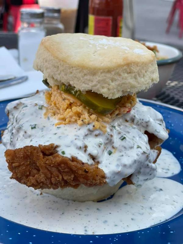 Biscuit at Hot Box Biscuit Club in Fort Worth, Texas, Near Southside